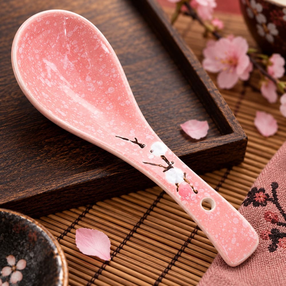 Cuillère Chinoise Porcelaine Fleurie