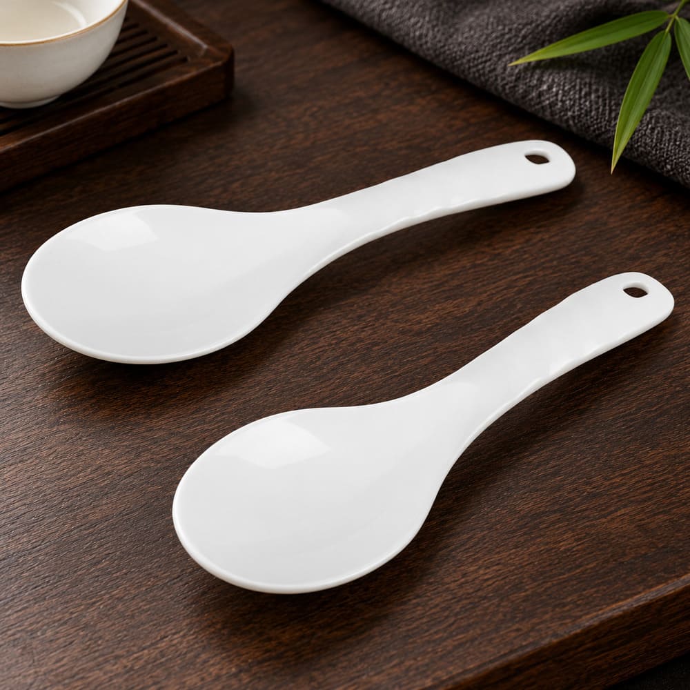 Cuillère Chinoise à Riz Blanche