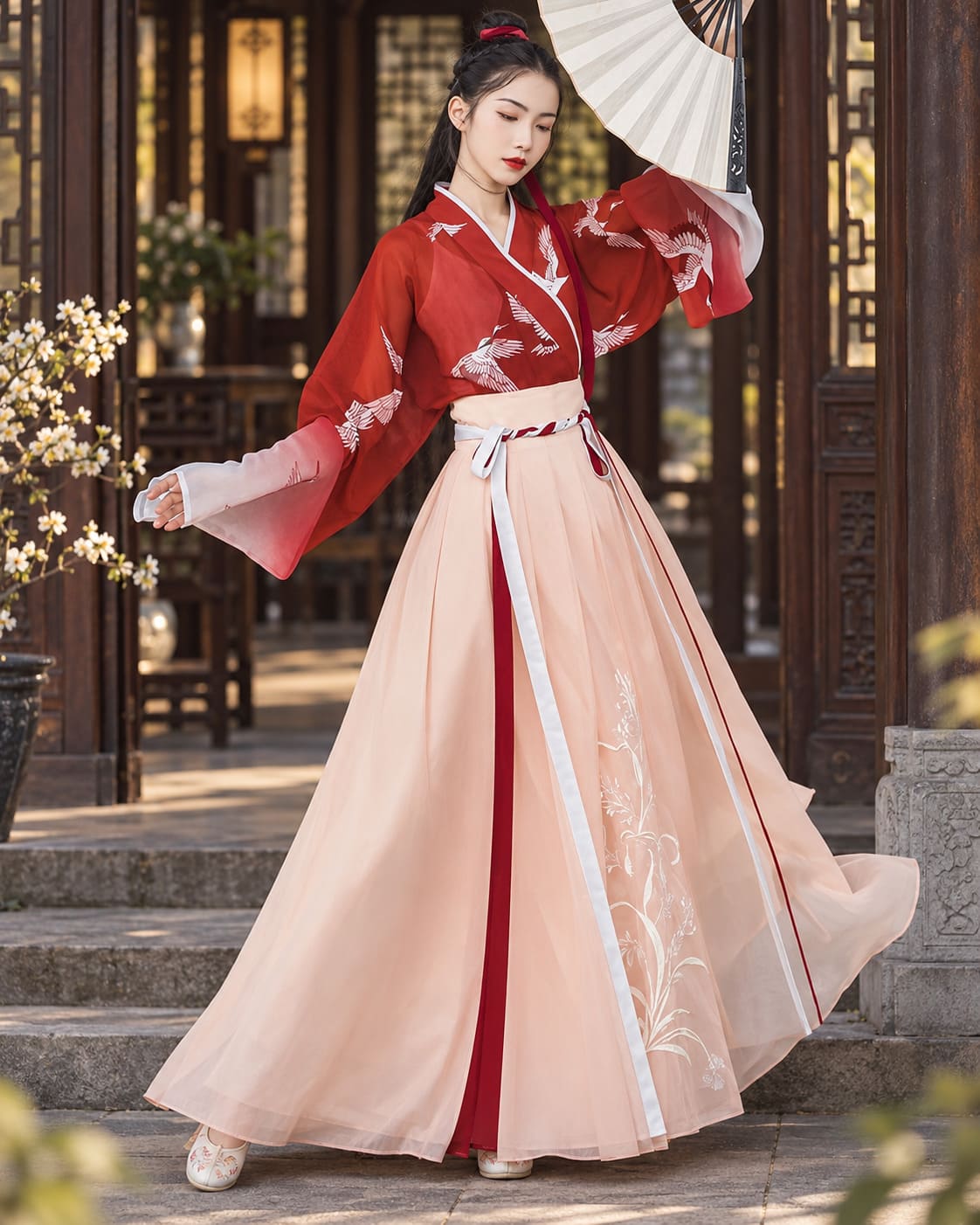 Hanfu Brodé Grues Magiques