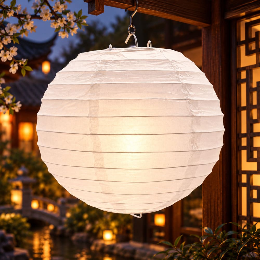 Lampion Chinois Rond Blanc