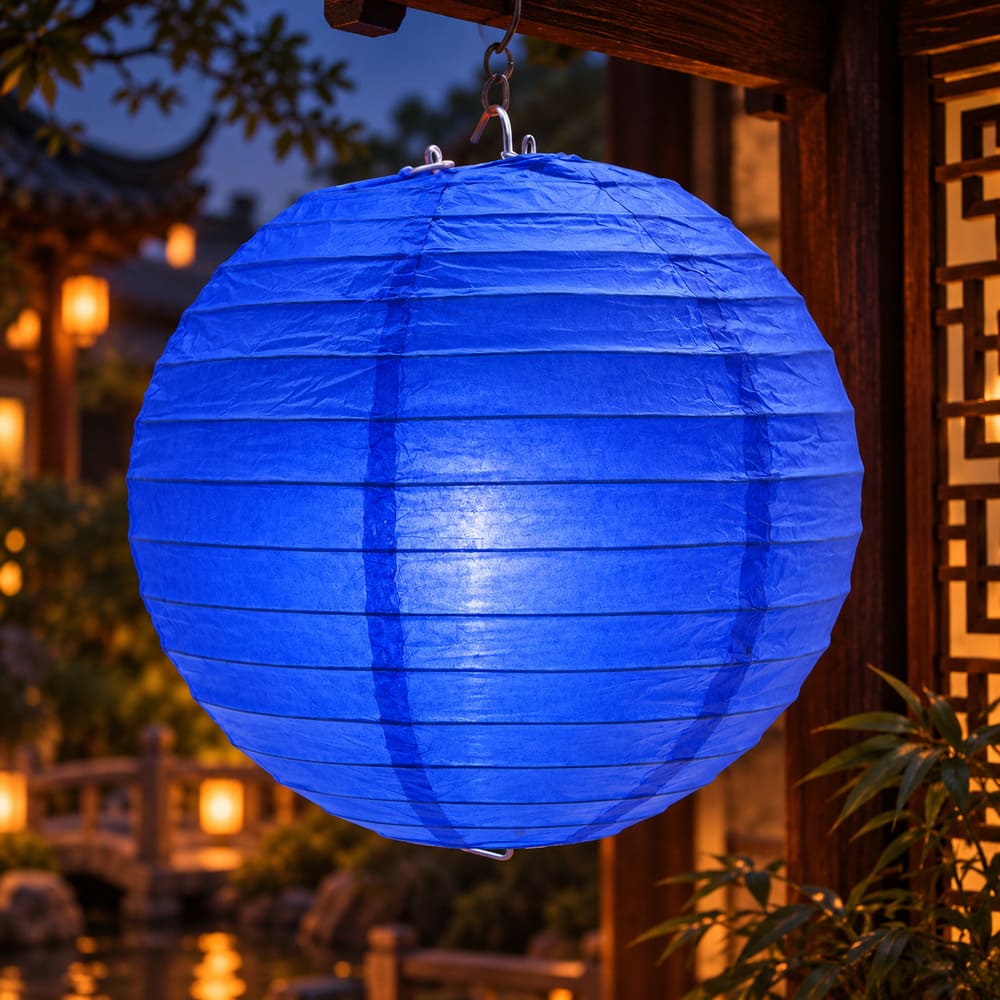 Lampion Rond Bleu