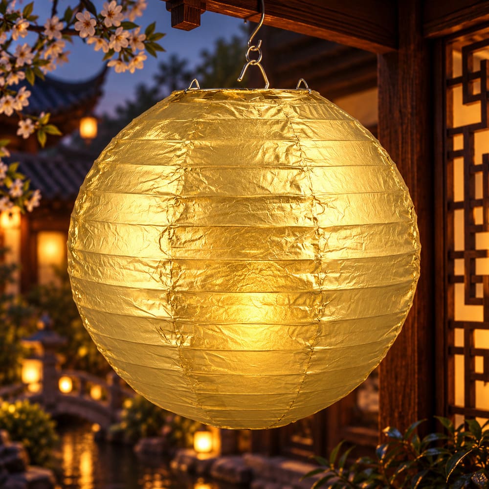 Lampion Rond Doré