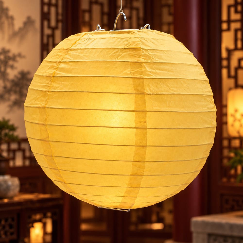 Lampion Rond Jaune
