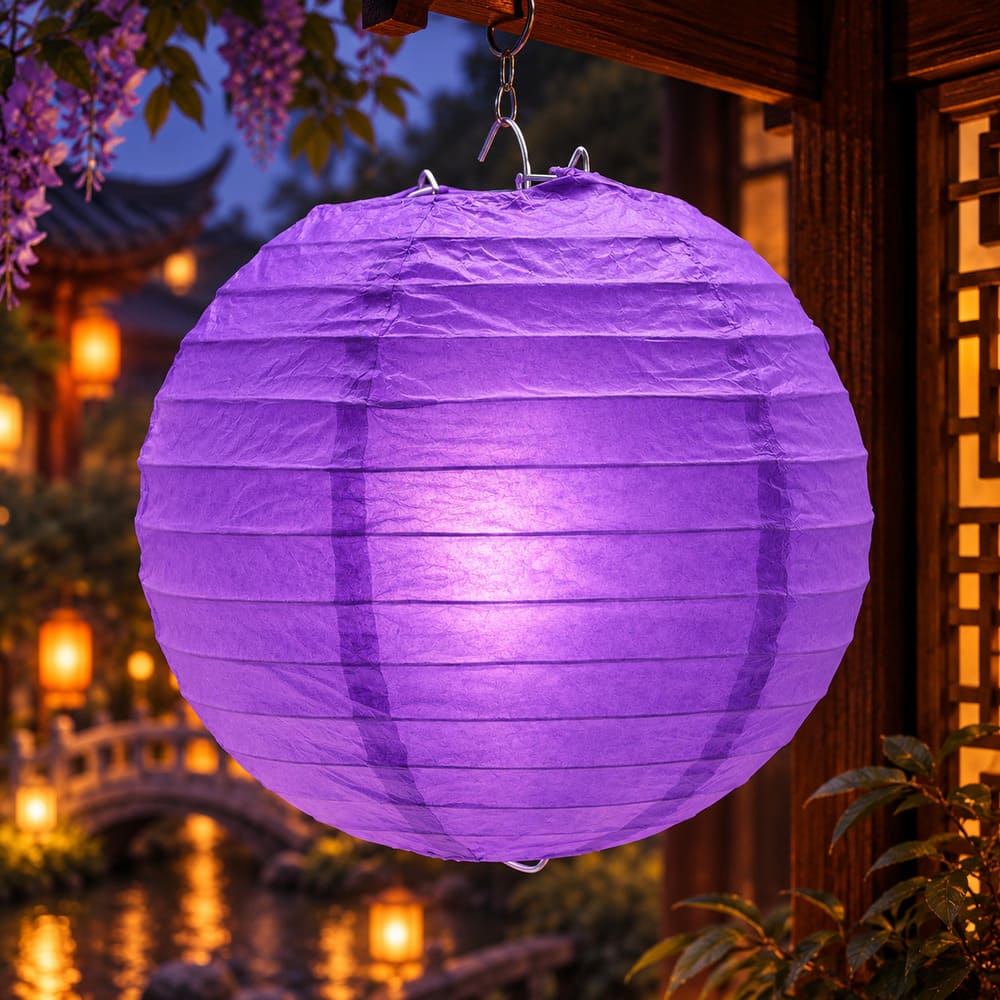 Lampion Rond Violet Fushia