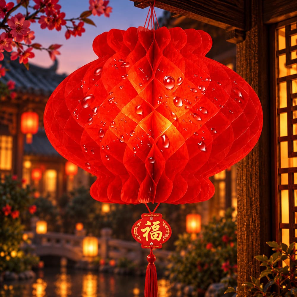 Lanternes Chinoises Rouges en Papier