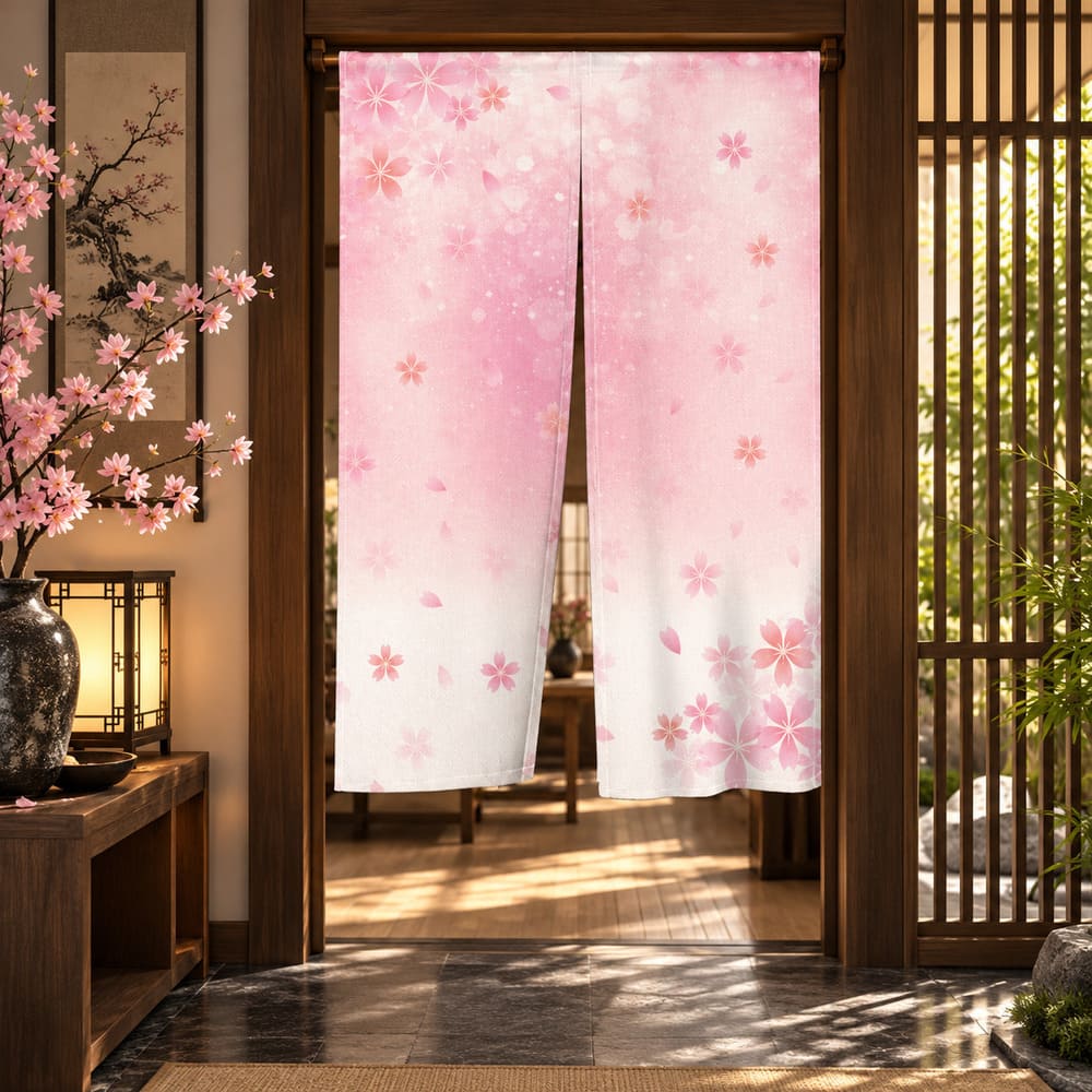 Rideau Chinois Rose Poétique