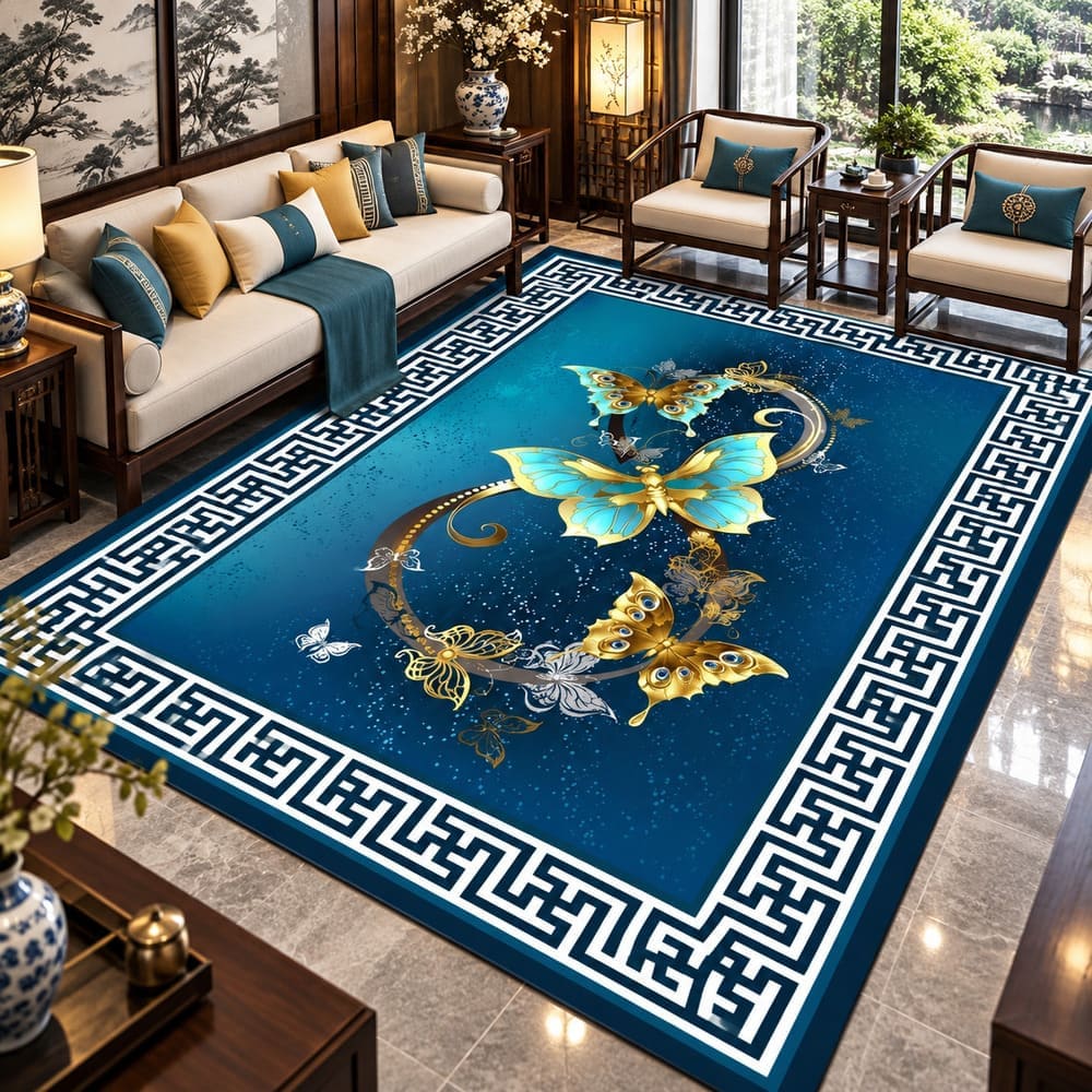 Tapis Chinois Moderne – Papillons Magiques