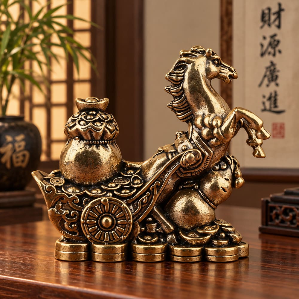 Statue Cheval Chinois de la Fortune